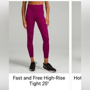 Lululemon fast and free size 8 like new color: magenta purple